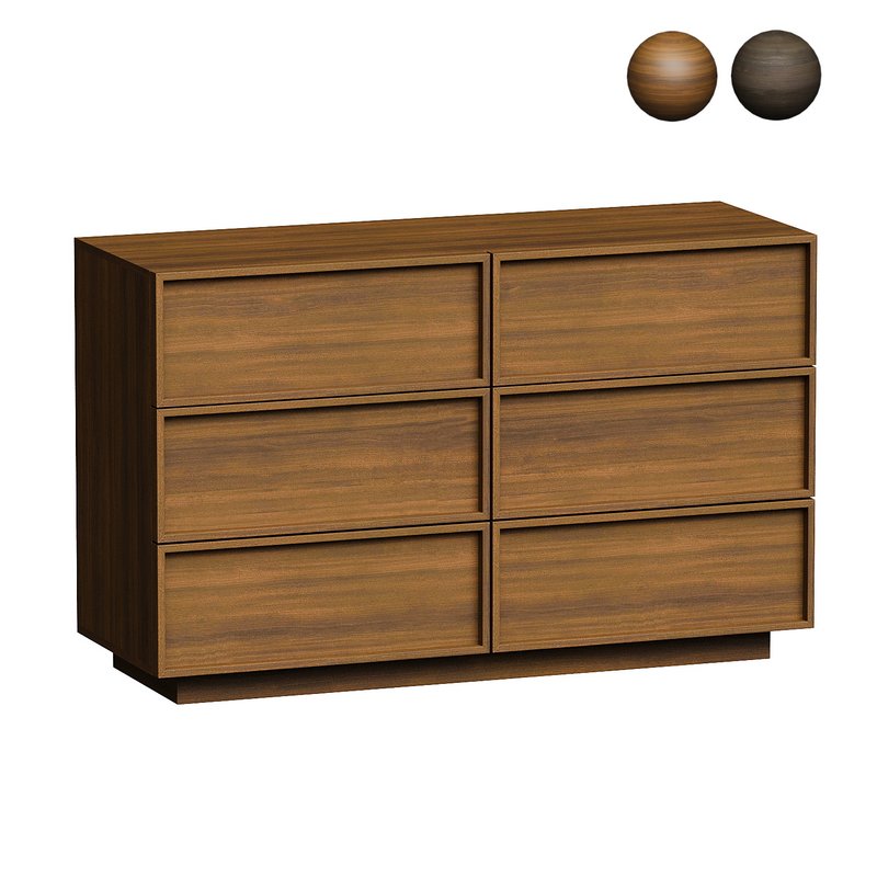 Osaka Six Drawer Walnut - Image 1