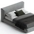 Amabilis Gray Cotton Linen Gray Fabric Contemporary Rectangular Headboard Bed Frame - Thumbnail 2