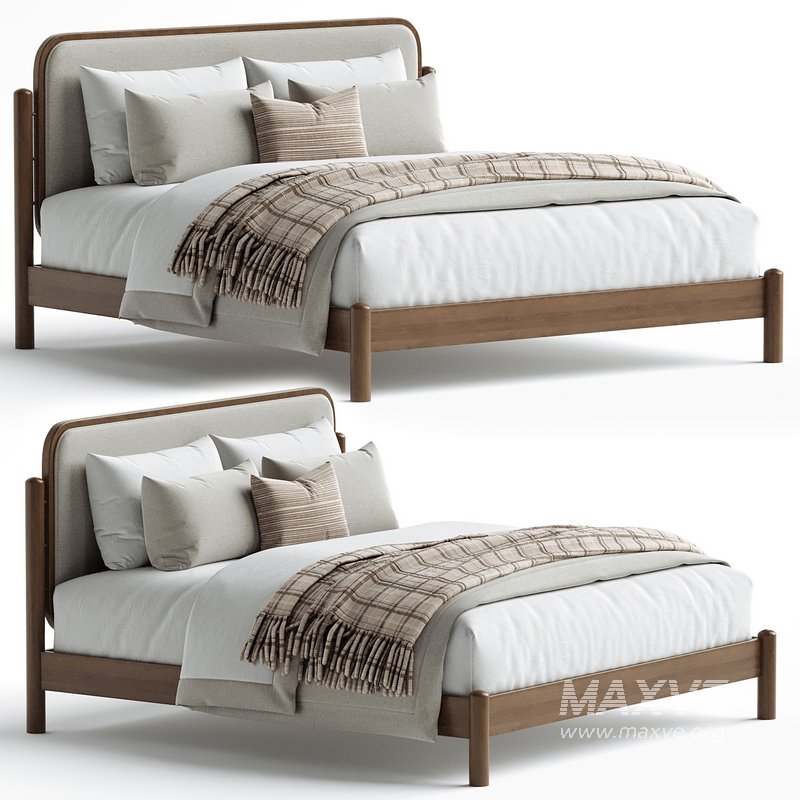 Caroline Smoked Oak Bed BurceDecor - Image 1