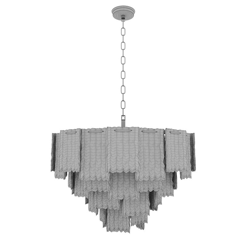 Round pendant chandelier made of ribbed glass 164FA-33126 Garda Decor - Image 2