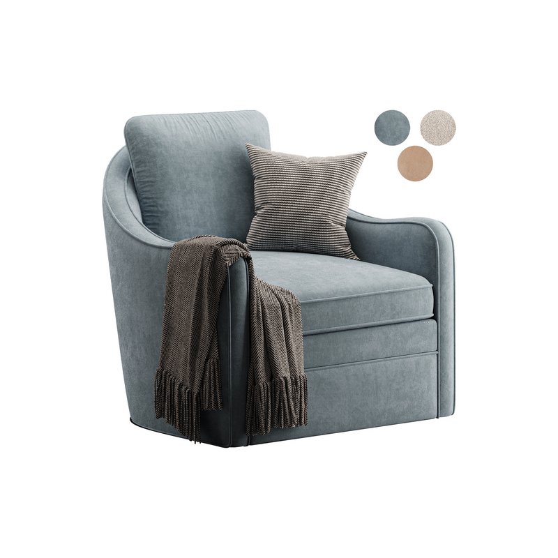 Wide Seat Lounge Swivel Arm Chair - Image 4