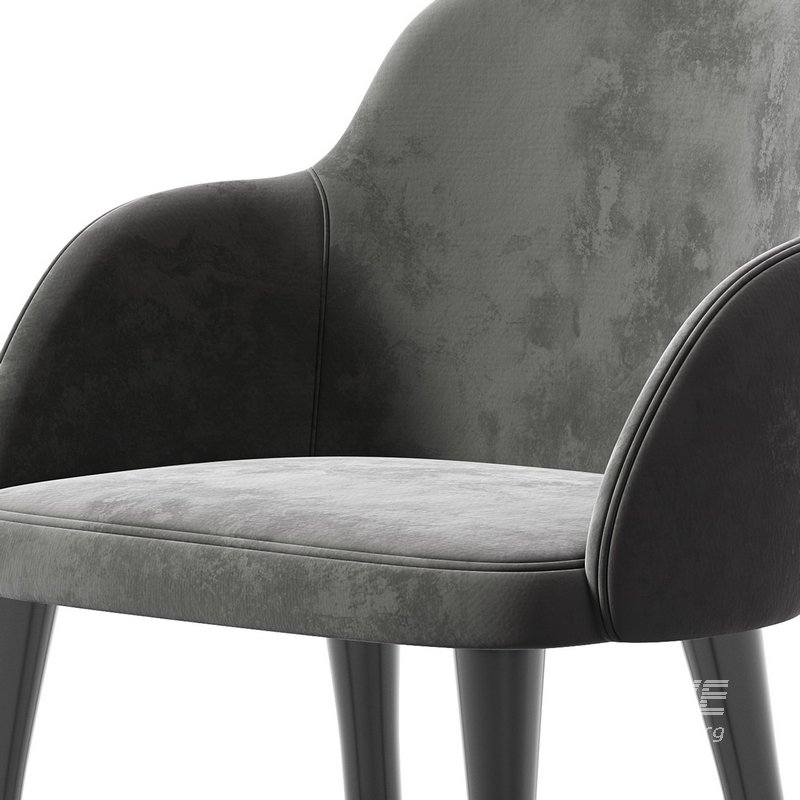 GIULIA GREY VELVET DINING ARMCHAIR - Image 6