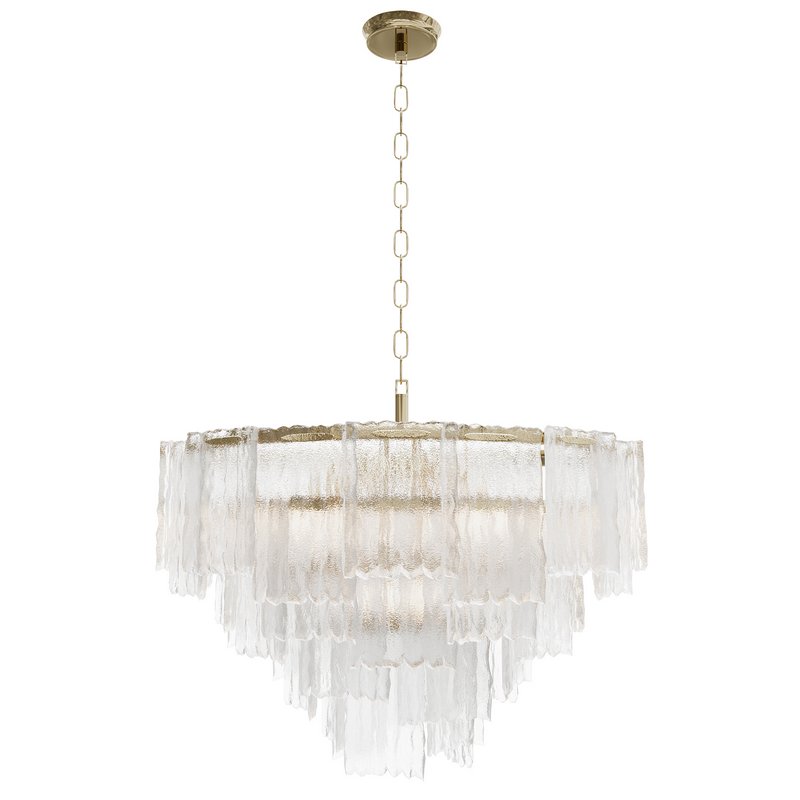 Round pendant chandelier made of ribbed glass 164FA-33126 Garda Decor - Image 1
