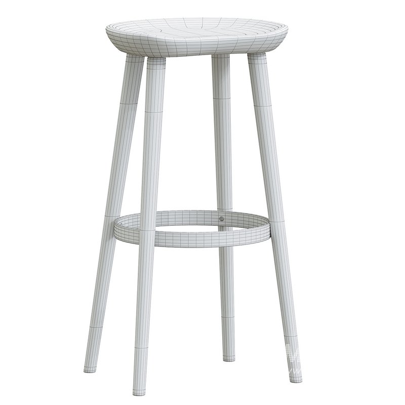 Brutalist Bar Stools in Darkened Wood and Steel Detailing - Image 4