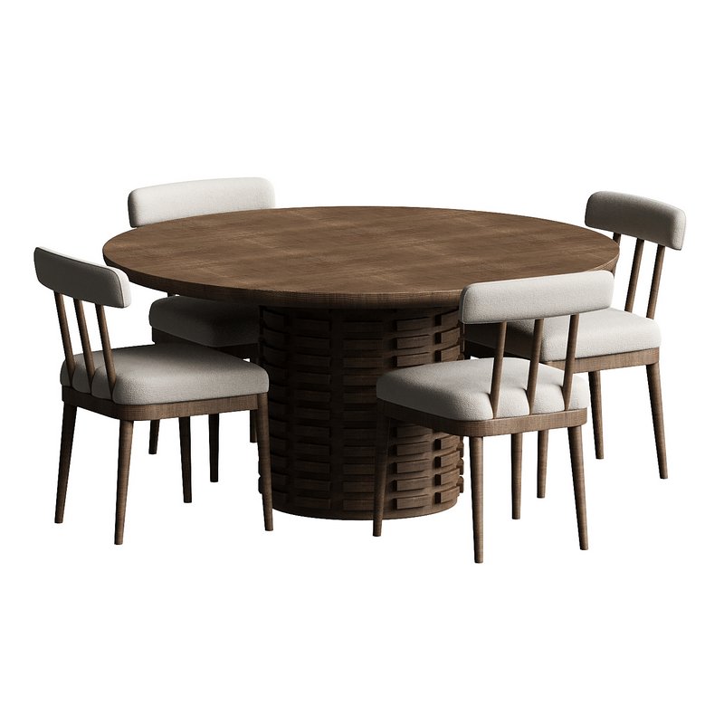 Arcos Oak Wood Dining Table chair - Image 1