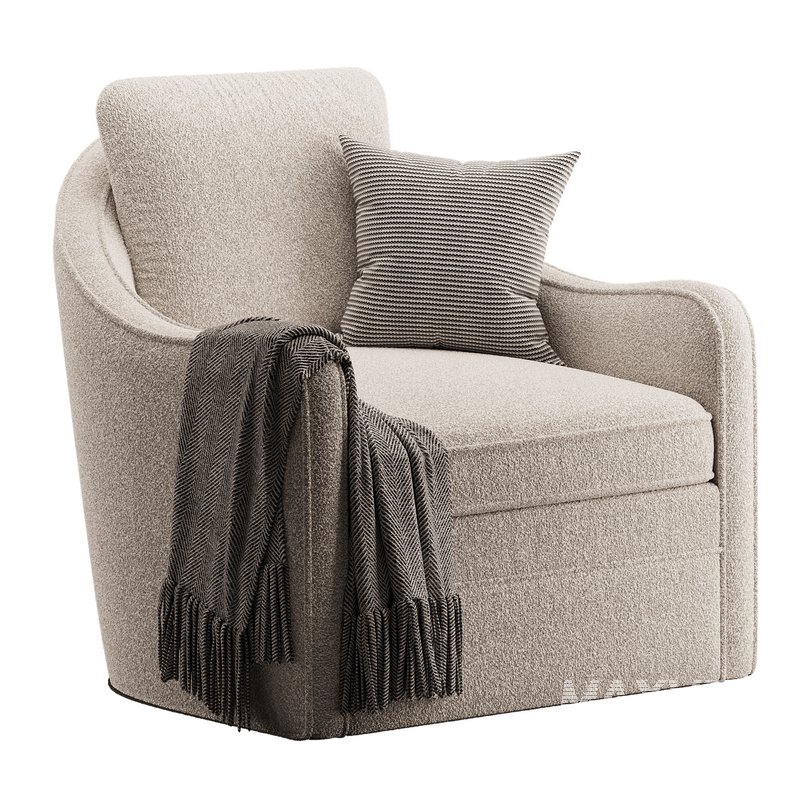 Wide Seat Lounge Swivel Arm Chair - Image 10