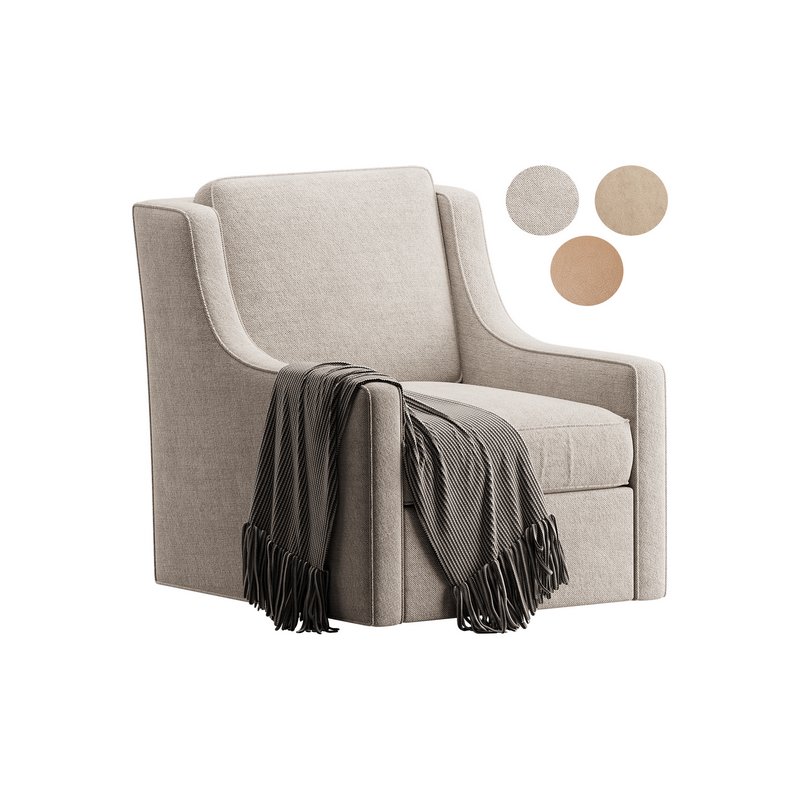 Patterned Swivel Lounge Chair - Image 1