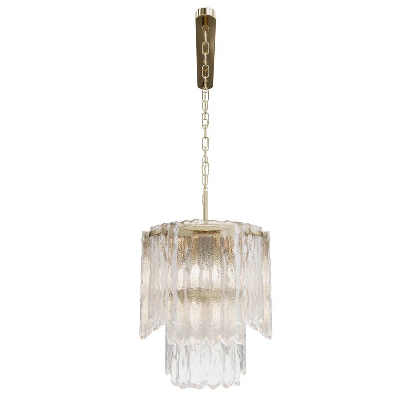 Rectangular pendant chandelier made of ribbed glass 164FA-33125 Garda Decor - Image 2