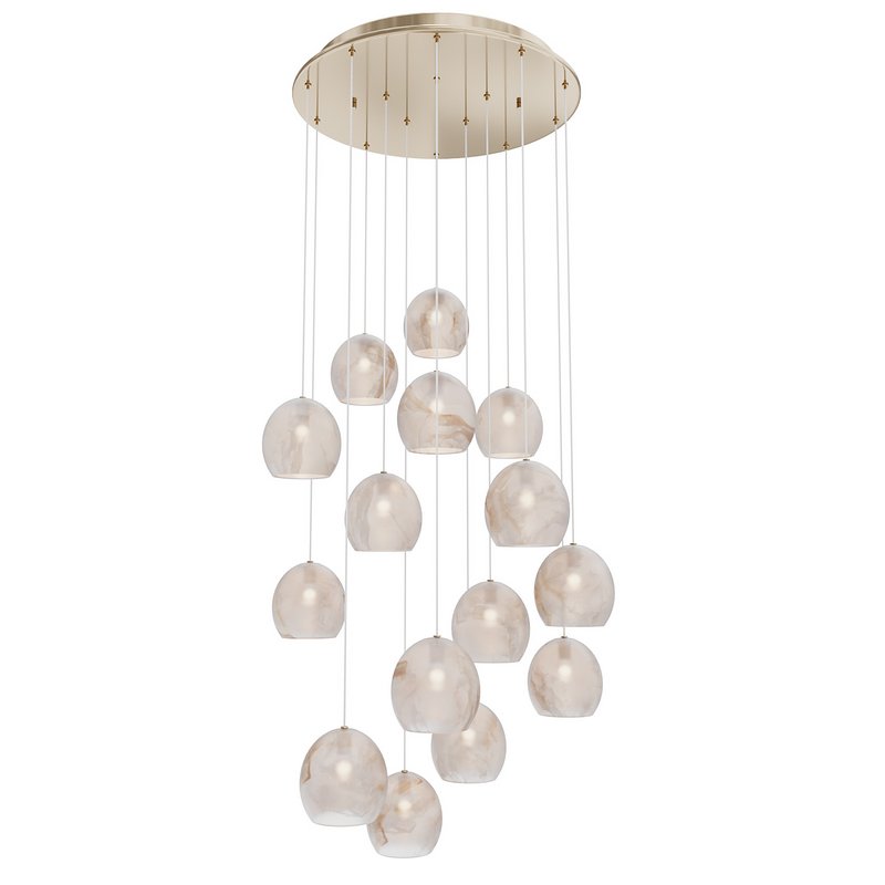 Lazio 15-Light Round Multi-Drop Pendant Currey Company - Image 1