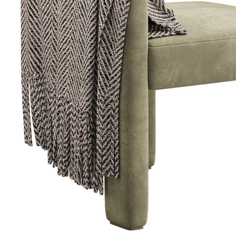 Art Deco Solid Color Arm Chair - Image 9