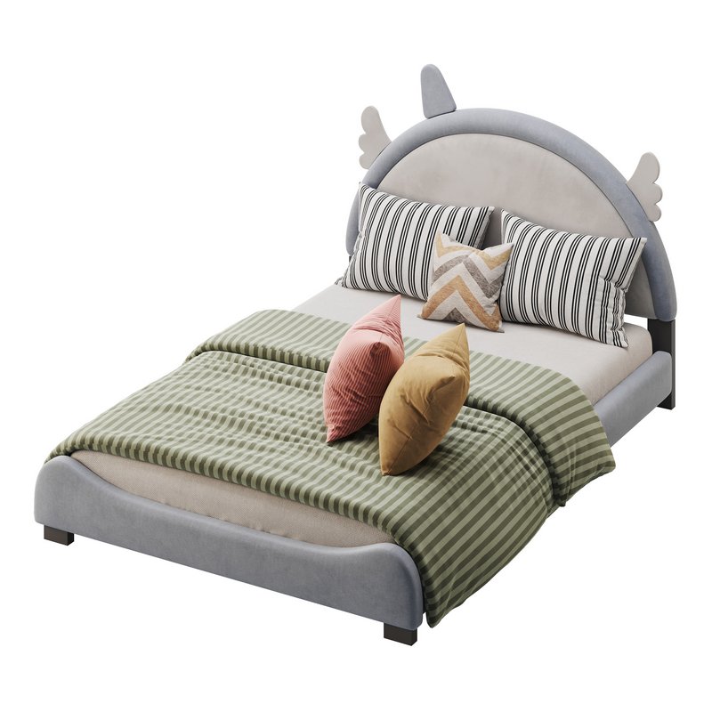 Full Size PU Leather Upholstered Princess Bed - Image 7