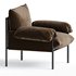 Metal & Velvet Lounge Chair Chocolate - Thumbnail 1
