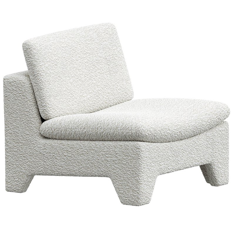 Retro lounge fauteuil boucle cream - Image 2