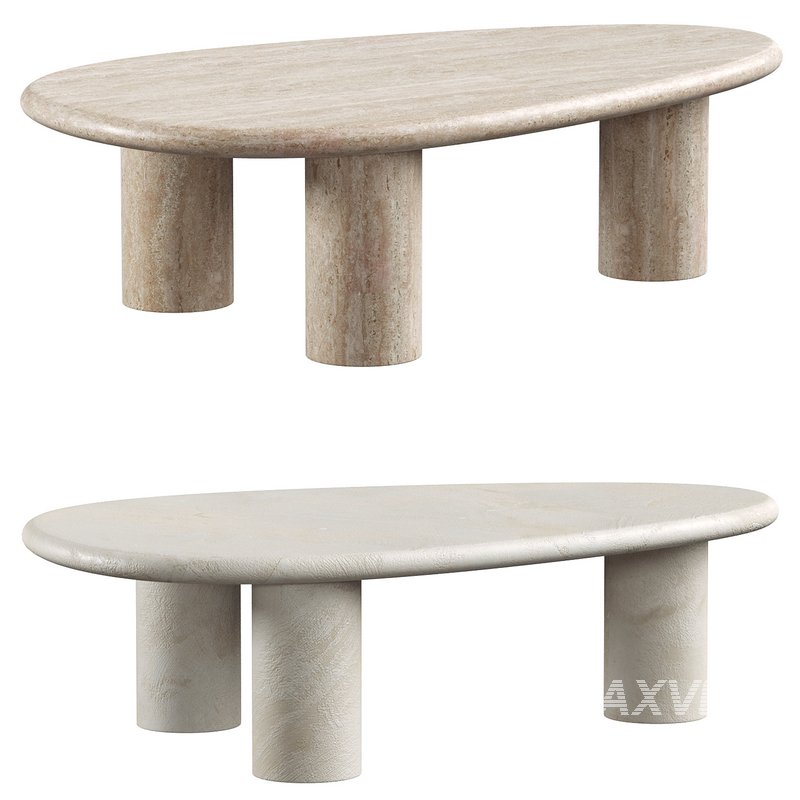 Travertine Top Oval Coffee Table - Image 2