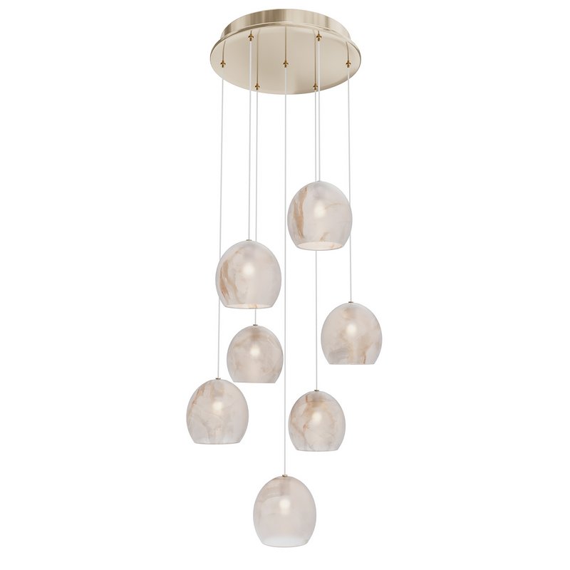 Lazio 7-Light Round Multi-Drop Pendant Currey Company - Image 5