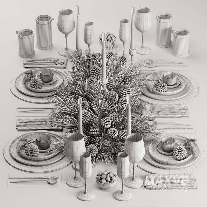 Winter Pine Table Setting Elegance - Image 6