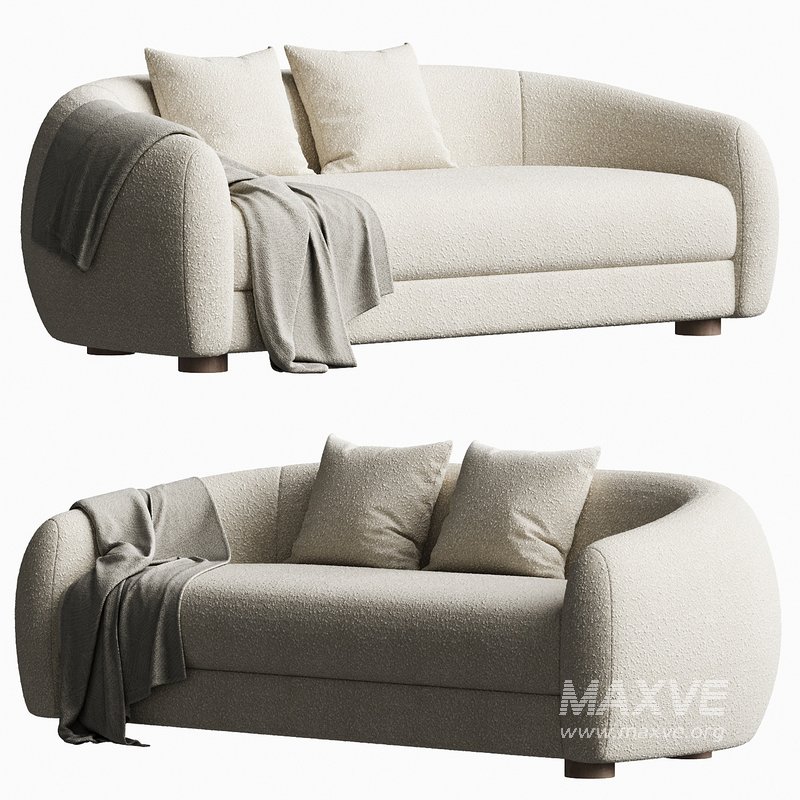 Laszlo 80 Ivory Boucle Loveseat - Image 3