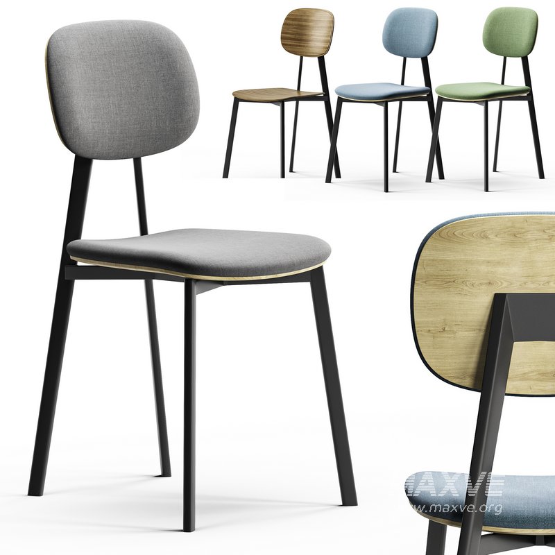 Lollipop Young Fabric And Wood Chairs By Diotti - Image 1