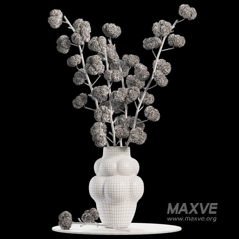 Beautiful Cotton Branches in a Ceramic Vase - Image 2