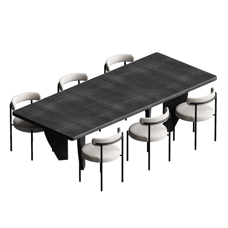 Inesse Boucle Dining Table Chair - Image 3