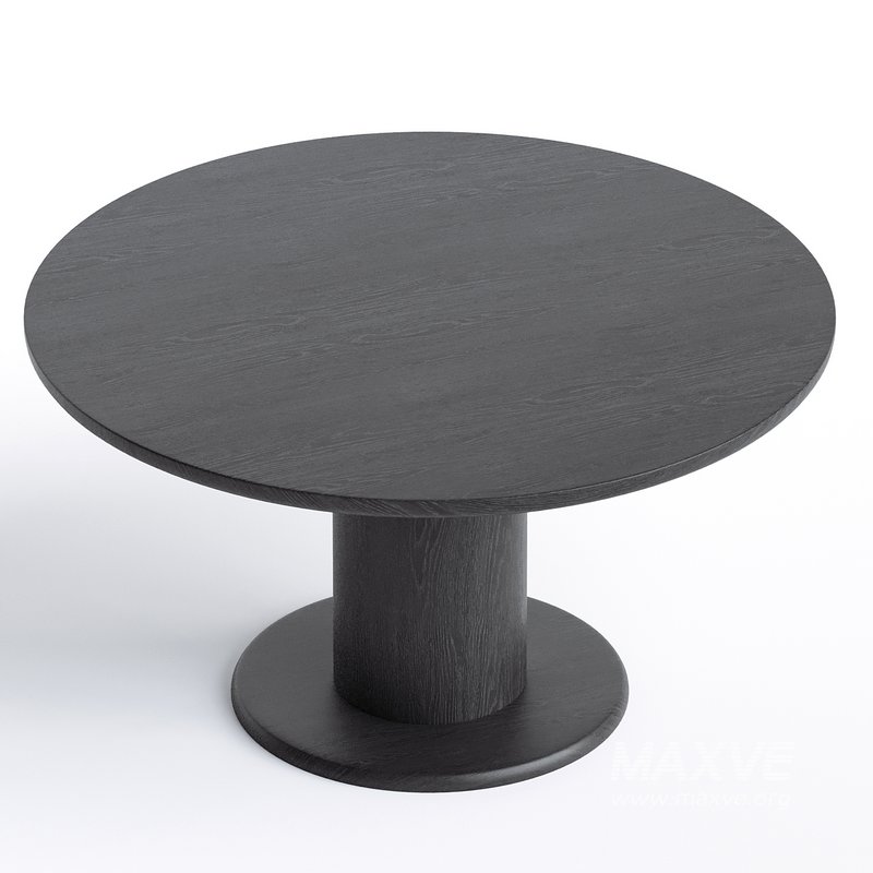 Mila Contemporery Round Wooden dining table Refined Black - Image 4