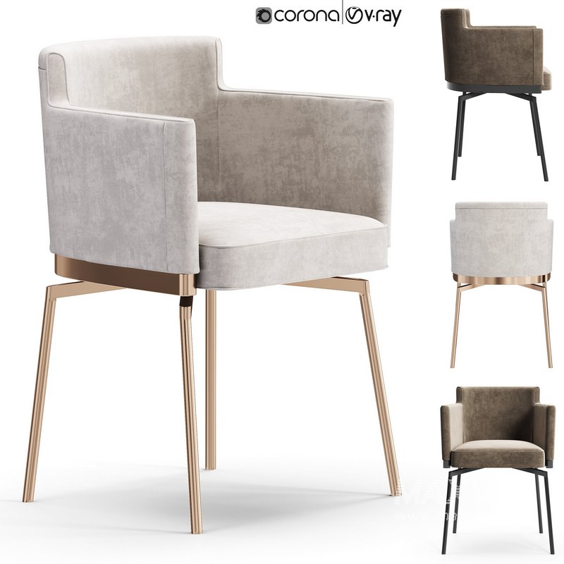 EVORA METAL LEGS UPHOLSTERED CHAIRS - Image 1