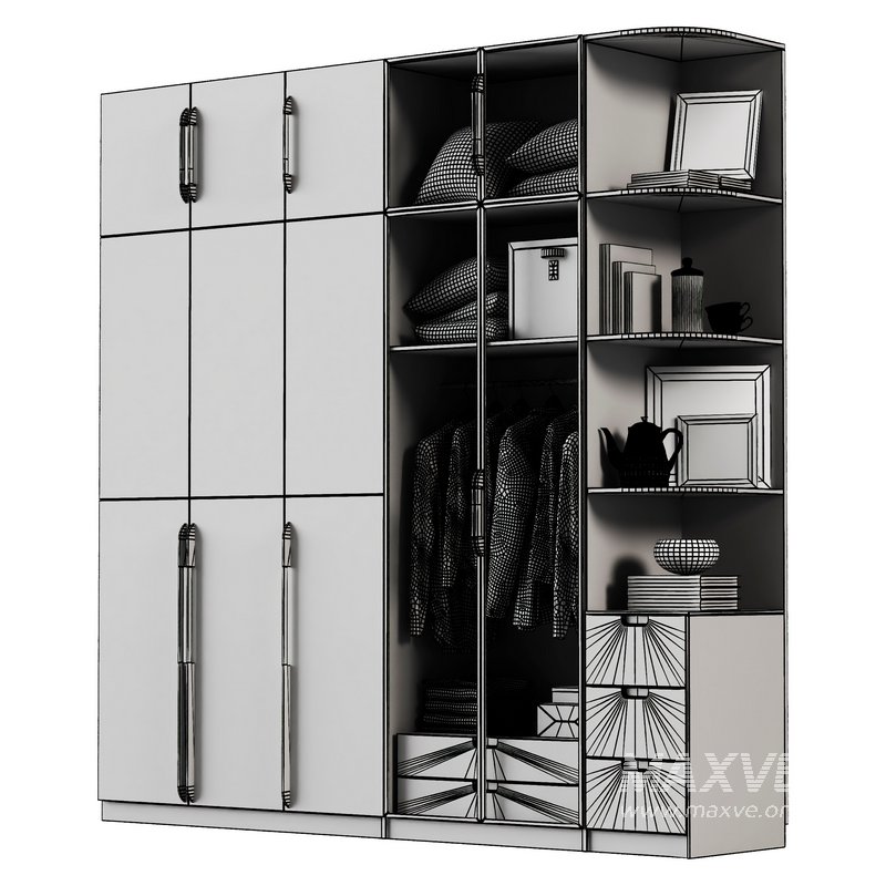 Wardrobe with clothes - Image 3