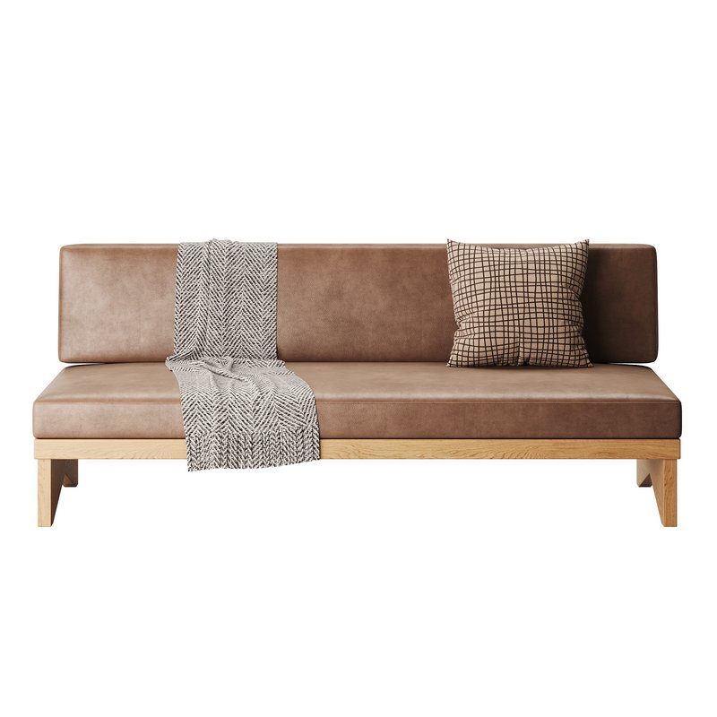 Pierre Leather Armless Loveseat - Image 9