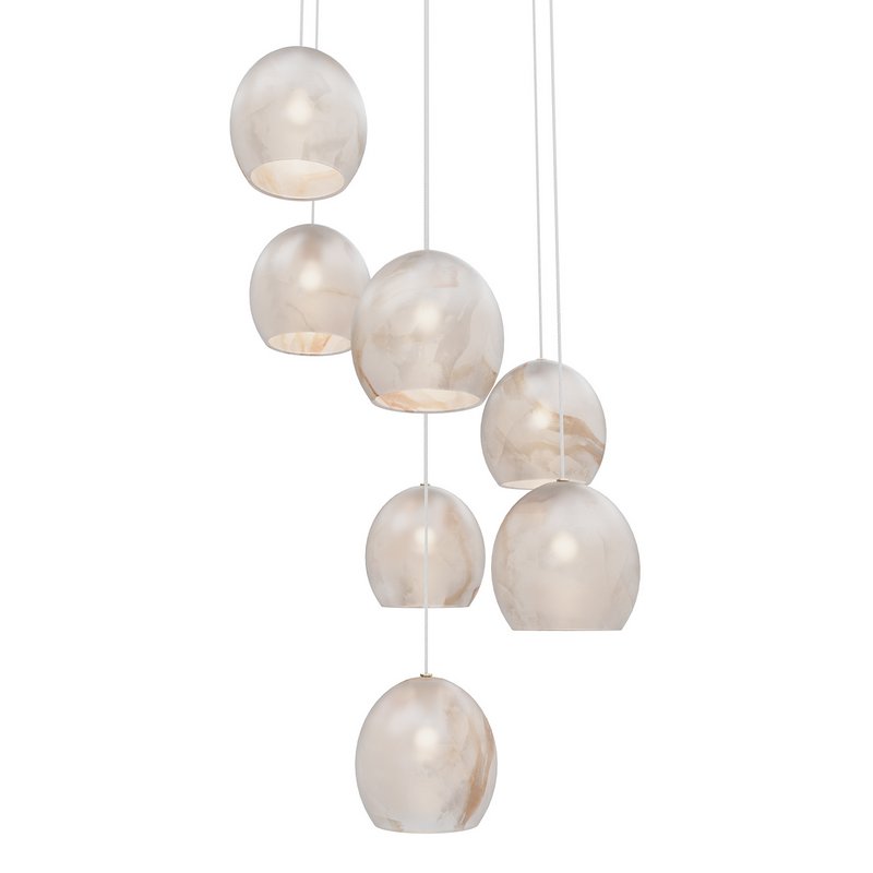 Lazio 7-Light Round Multi-Drop Pendant Currey Company - Image 4