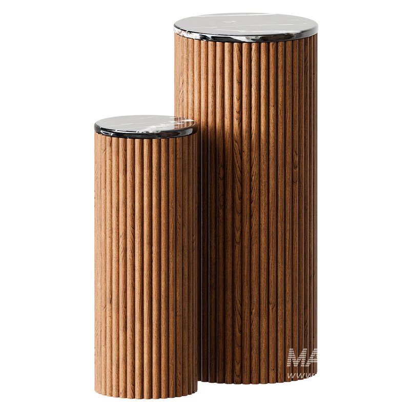 DELHI Black Marble and Mango Wood Plant Holder - Image 3