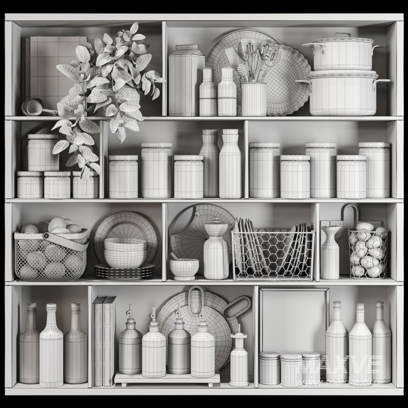 Modern Wooden Kitchen Shelf with Accessories 20 - Image 6