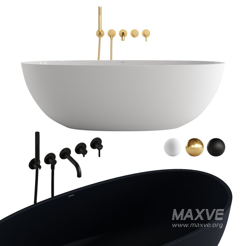 Y 5-Hole Bath Mixer and Shell Wanna by OMNIRES - Image 1
