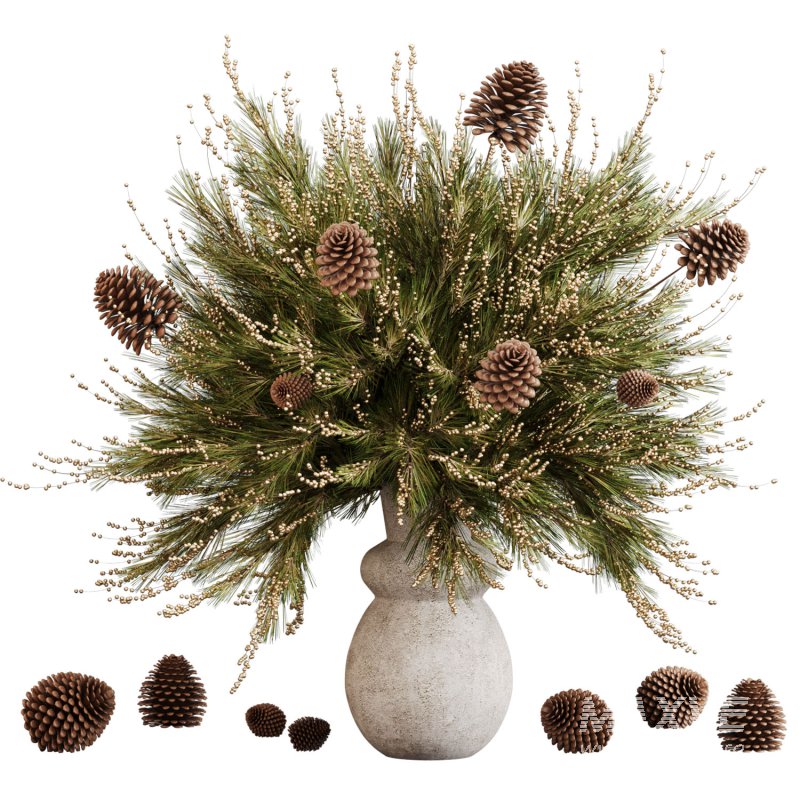 Winter pine fruit vase - Image 6