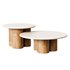 Marble coffee table set Mozo – Light oak - Thumbnail 1