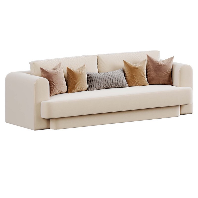 Form Camel Performance Velvet Sofa - Image 1