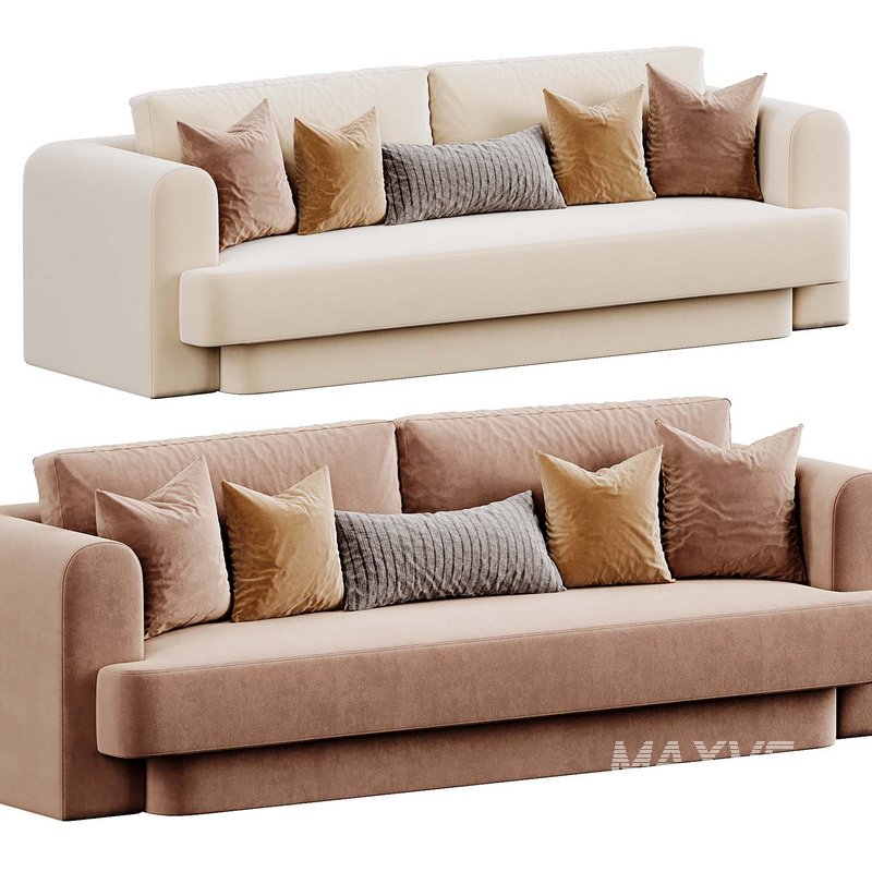 Form Camel Performance Velvet Sofa - Image 4
