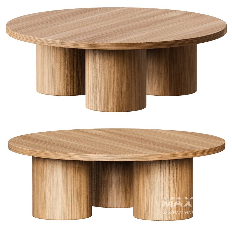 Damian 100cm Wooden Round Coffee Table ¨C Natural - Image 4