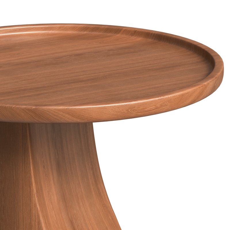 Round walnut side table - Image 2