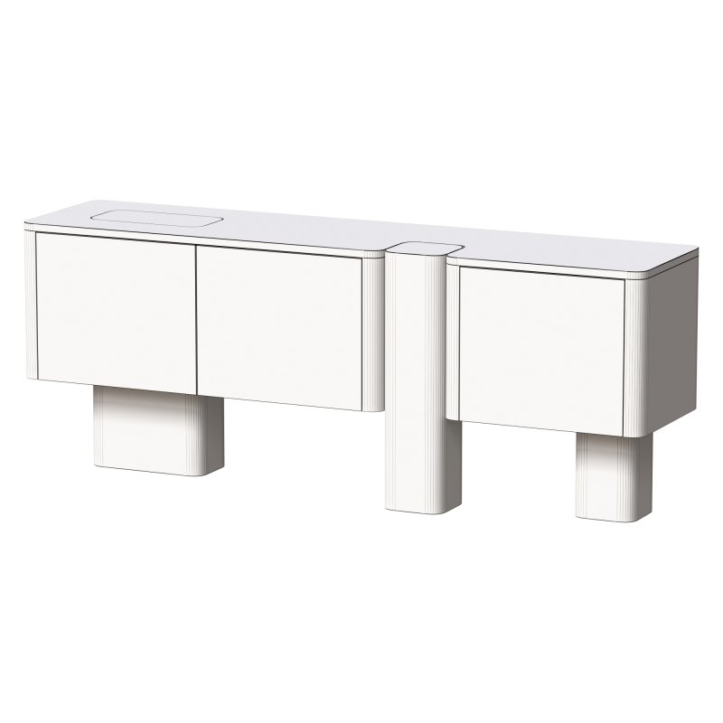 Wood and marble coffee table - Image 1