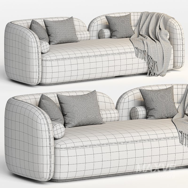 Scandinavian style velvet sofa - Image 3