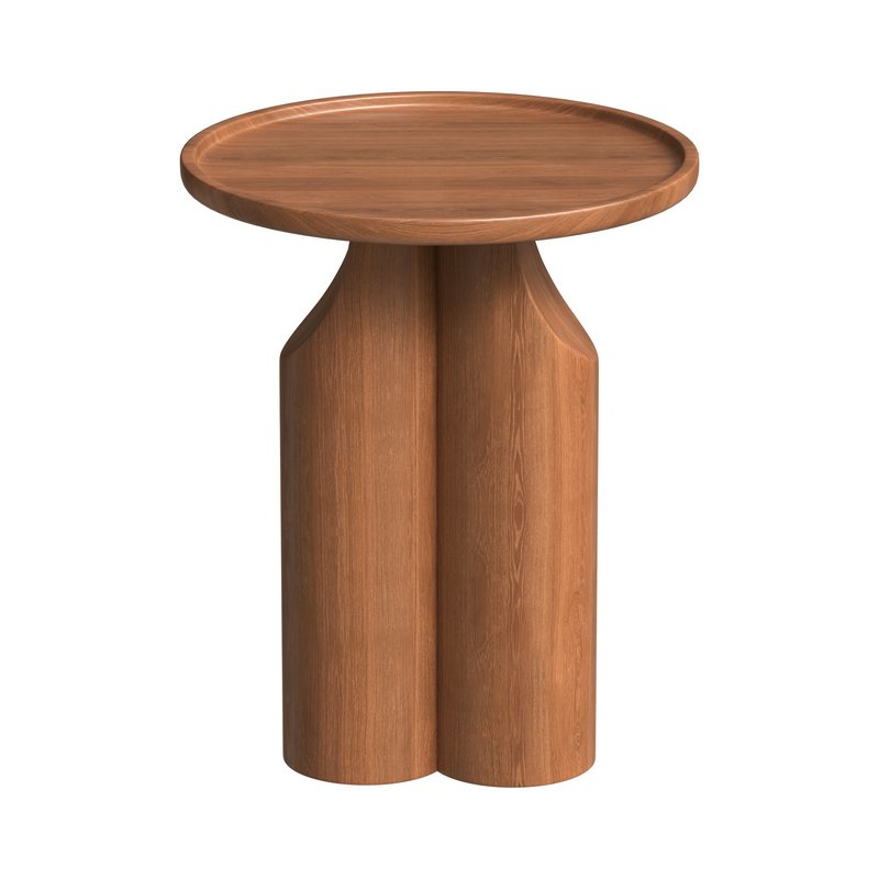 Round walnut side table - Image 5