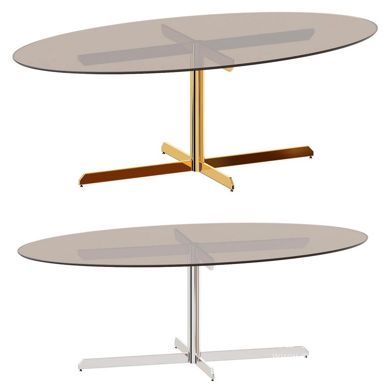 Oval glass dining table - Image 3