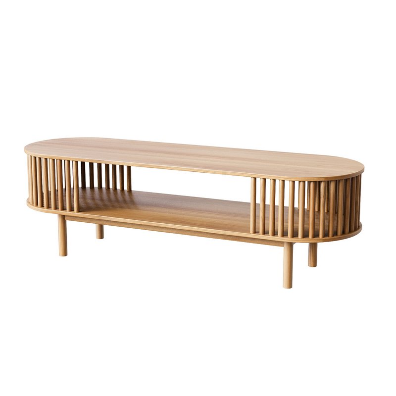 Oval Bamboo Coffee Table Natural Bamboo Coffee Table - Image 2