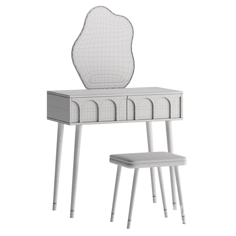 Ensemble coiffeuse avec tabouret et miroir Carmell - Image 13