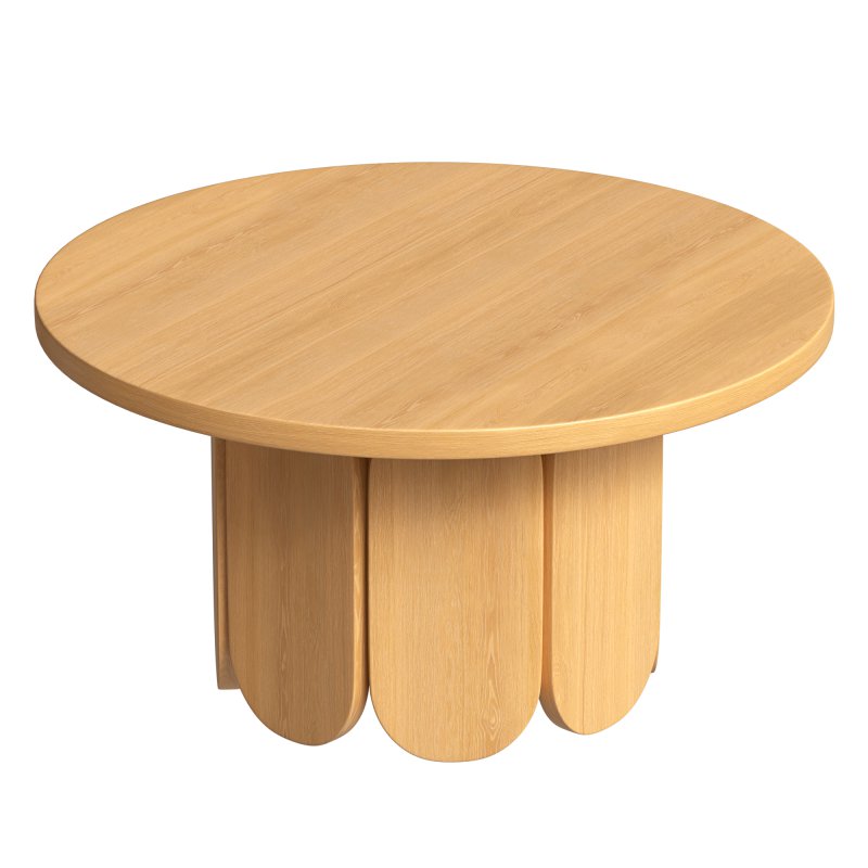 Round wood veneer dining table - Image 2