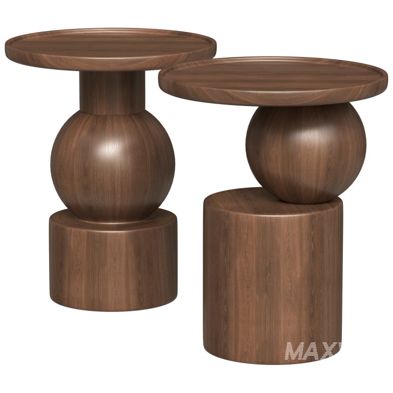 Round walnut side table - Image 3