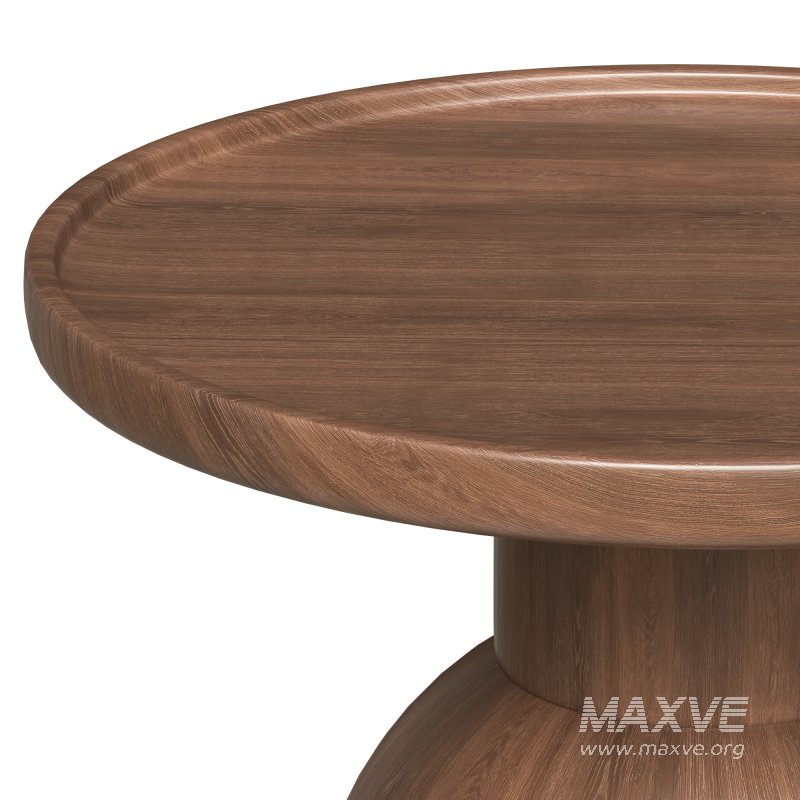 Round walnut side table - Image 4