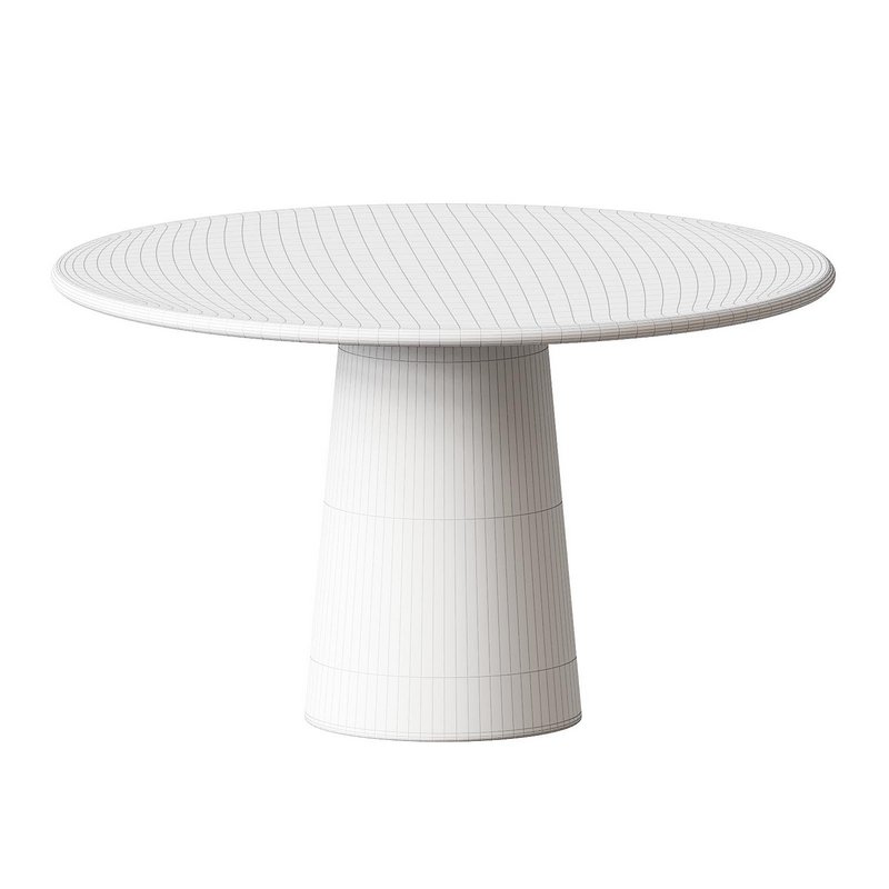Round Marble Dining Table – Walnut Wood Cylinder Base - Image 4