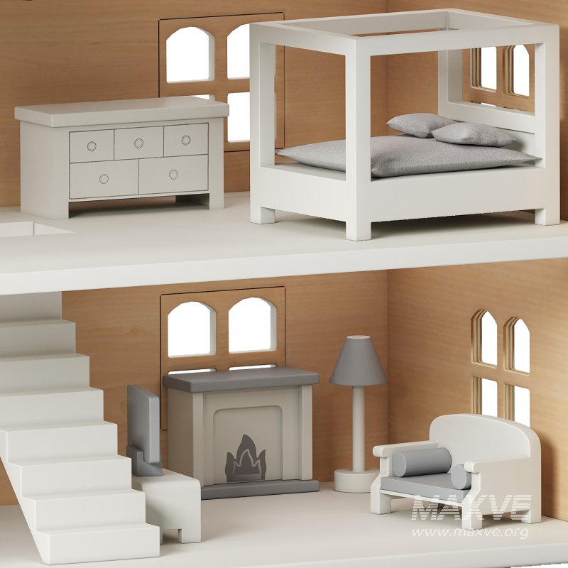 Wonder and Wise Wooden Kids Dollhouse Toy(Crate and Barrel) - Image 5