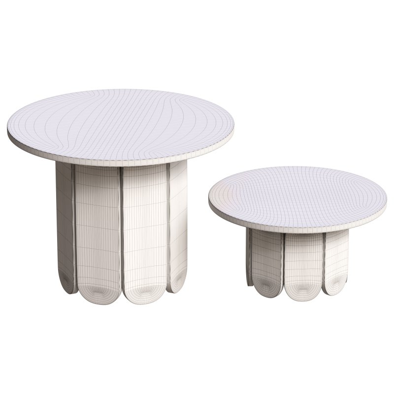 Round wood veneer dining table - Image 1